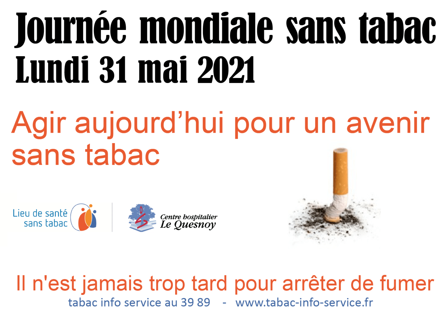 Journée Mondiale sans Tabac - 31 mai - Centre Hospitalier Le Quesnoy