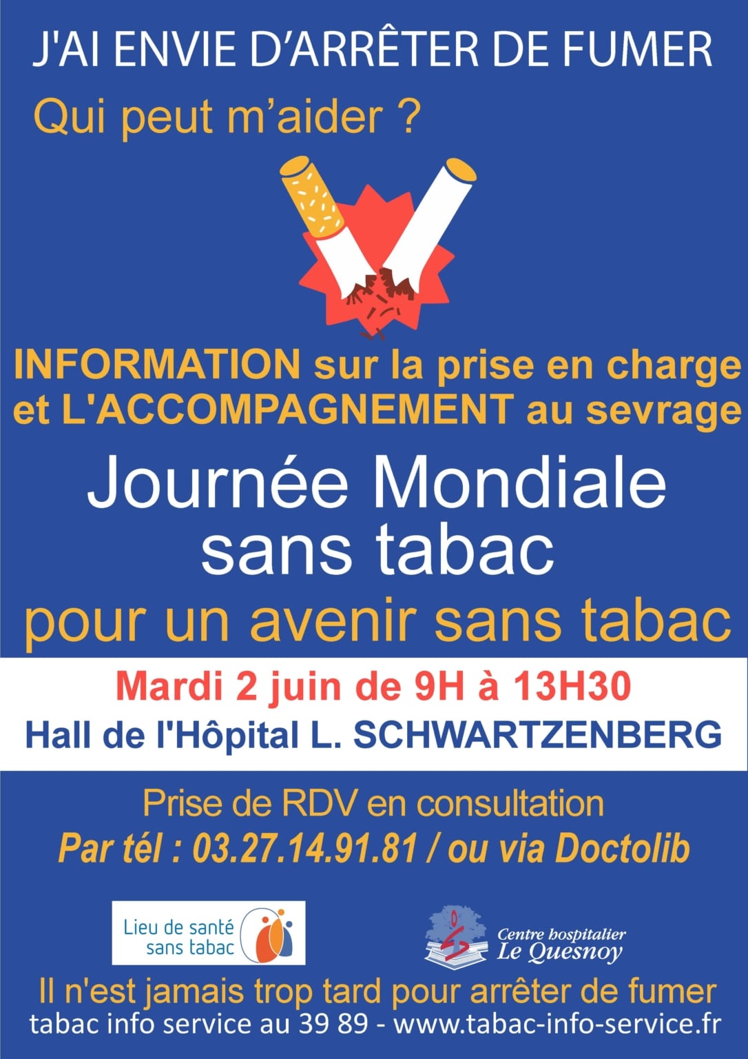 Journée Mondiale sans tabac - Centre Hospitalier Le Quesnoy